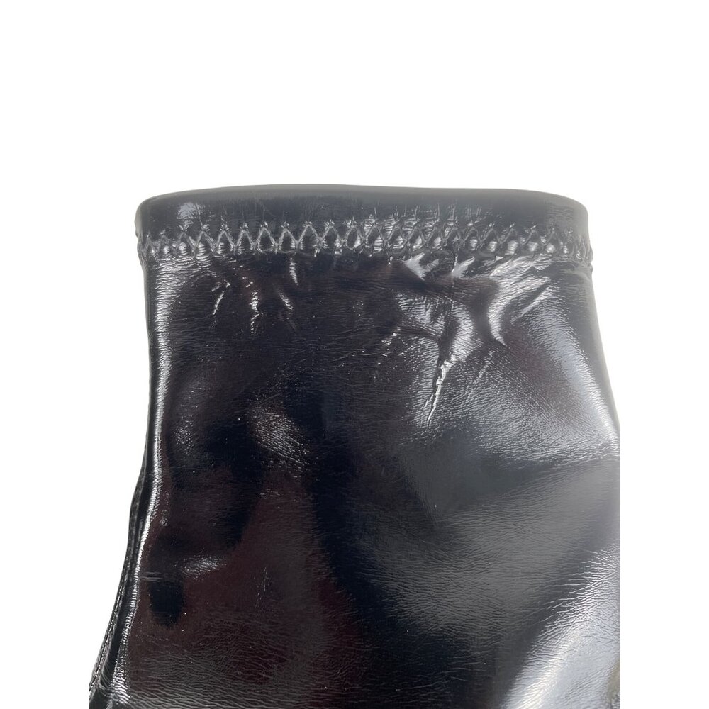 Schutz Women's 6.5B Charleni Brunny Patent Leather Stilletto Sock Bootie Black - Picture 7 of 14